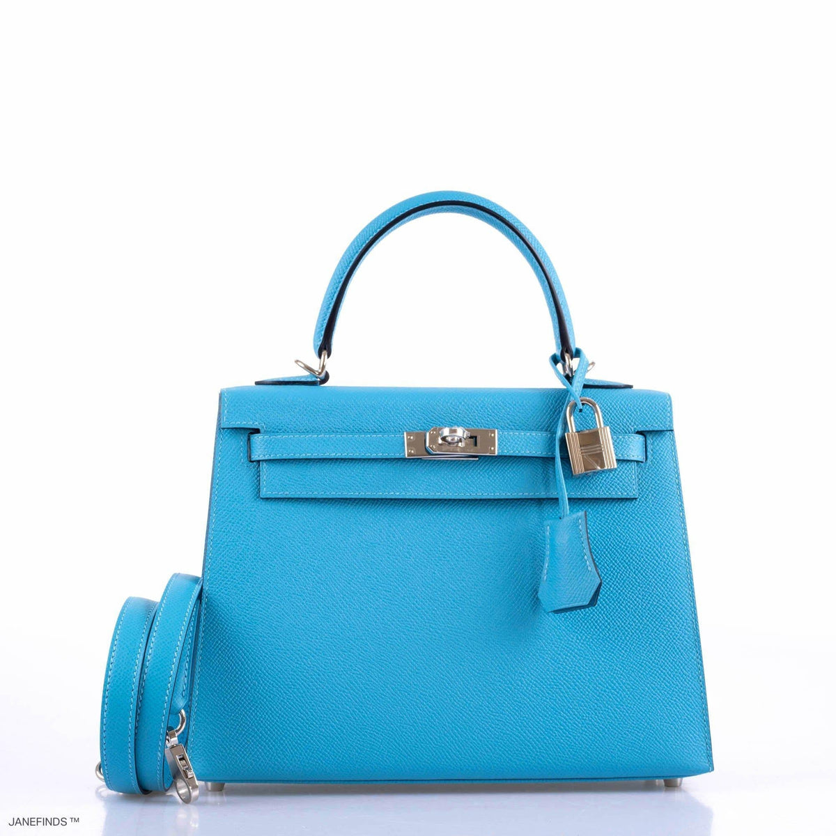 Hermes Kelly 25 Sellier Bleu du Nord Epsom leather Palladium Hardware