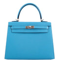 Hermes Kelly 25 Sellier Bleu du Nord Epsom leather Palladium Hardware