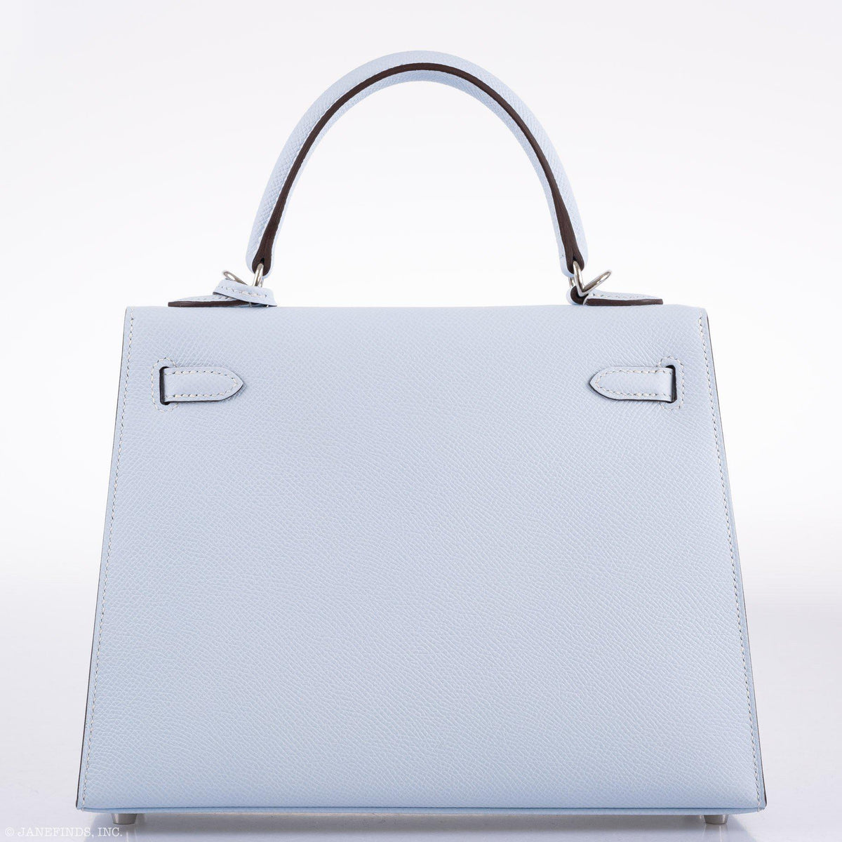 Hermes Kelly 25 Sellier Blue Brume Epsom Palladium Hardware