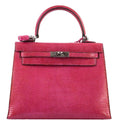 Hermes Kelly 25 Sellier Fuschia Pink Lizard Palladium Hardware