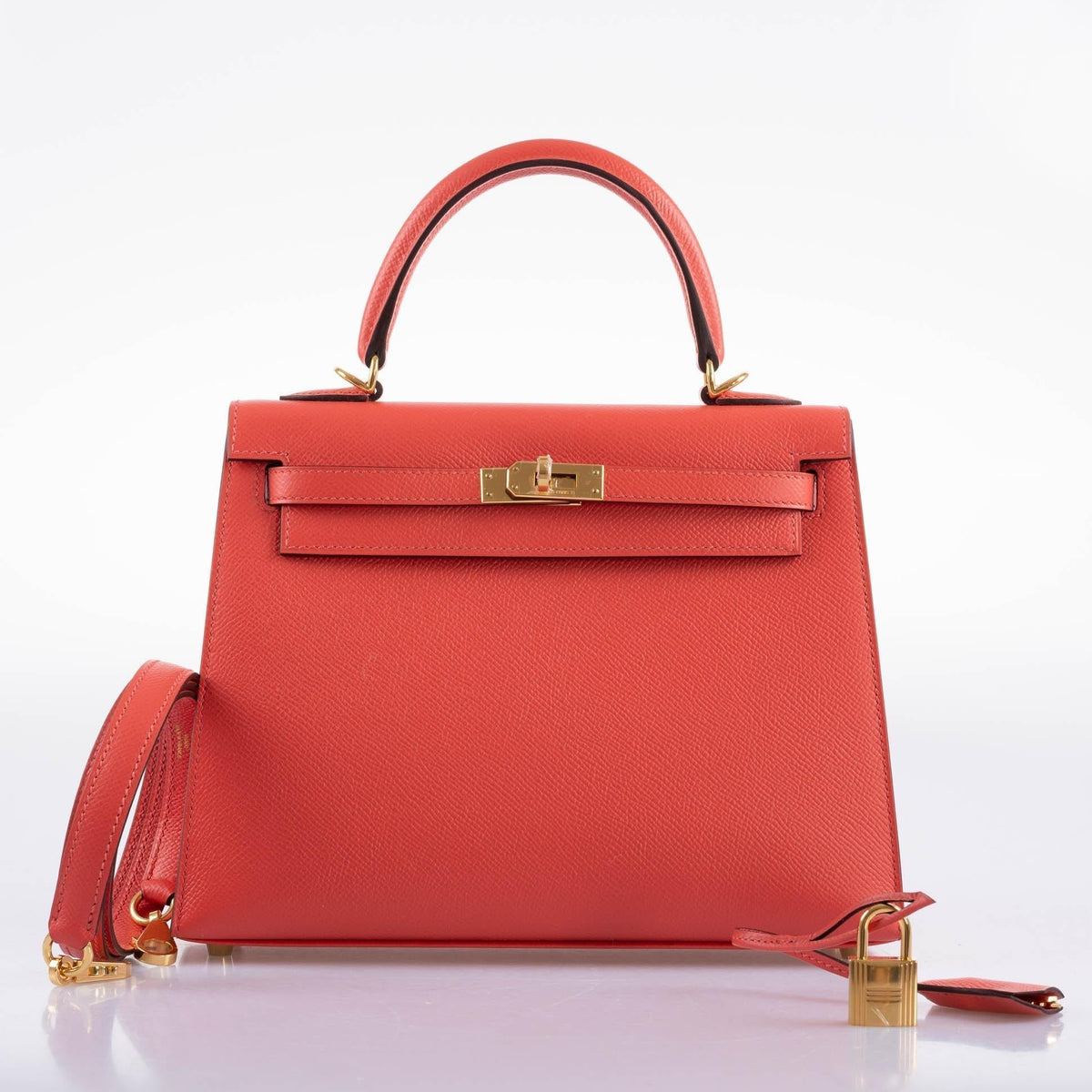 Hermes Kelly 25 Sellier Rose Jaipur Epsom Gold Hardware