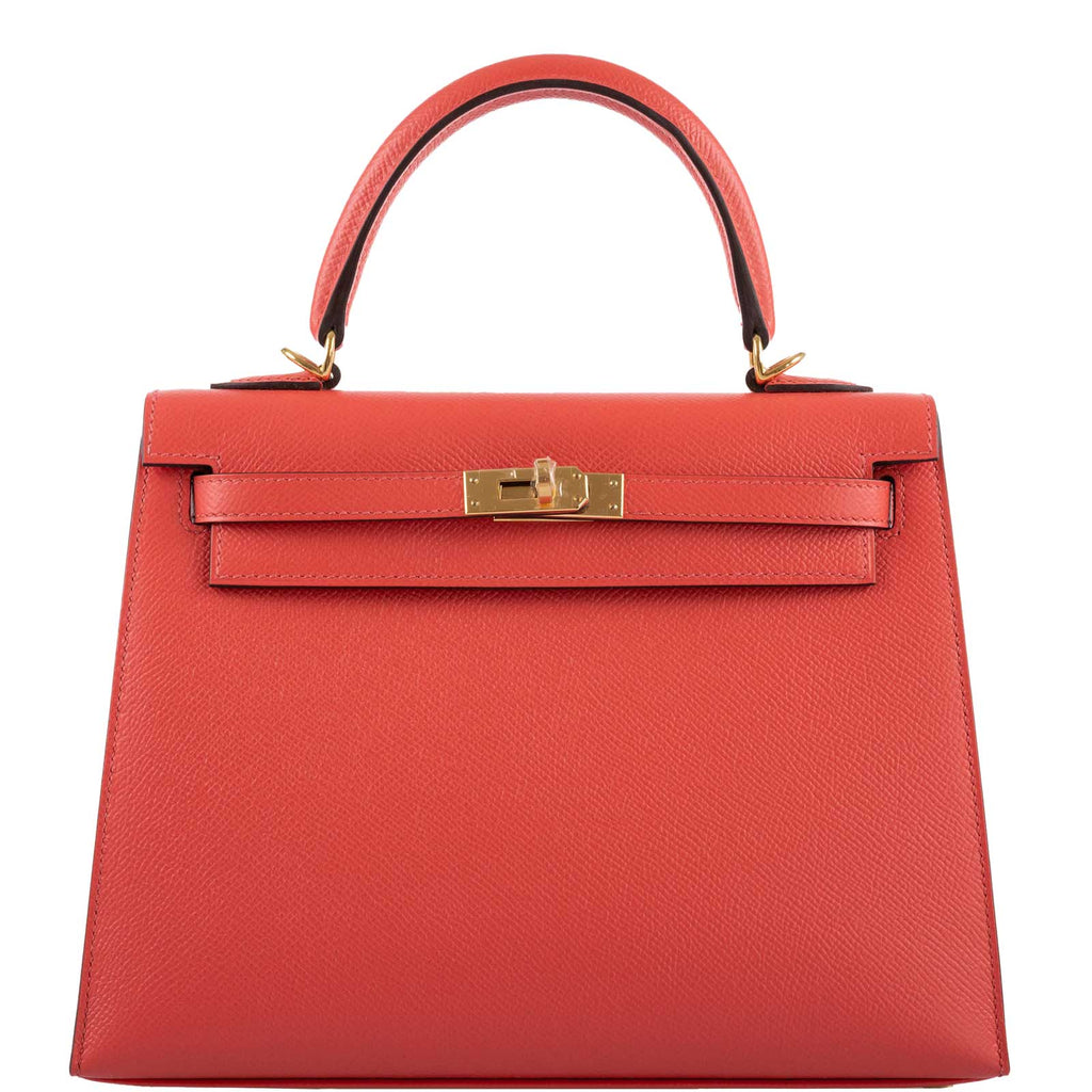 Hermes Kelly 25 Sellier Rose Jaipur Epsom Gold Hardware