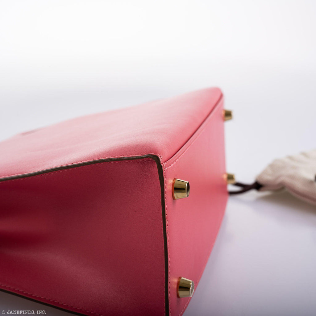 Hermes Kelly 25 Sellier Rose Lipstick Tadelakt leather Gold Hardware