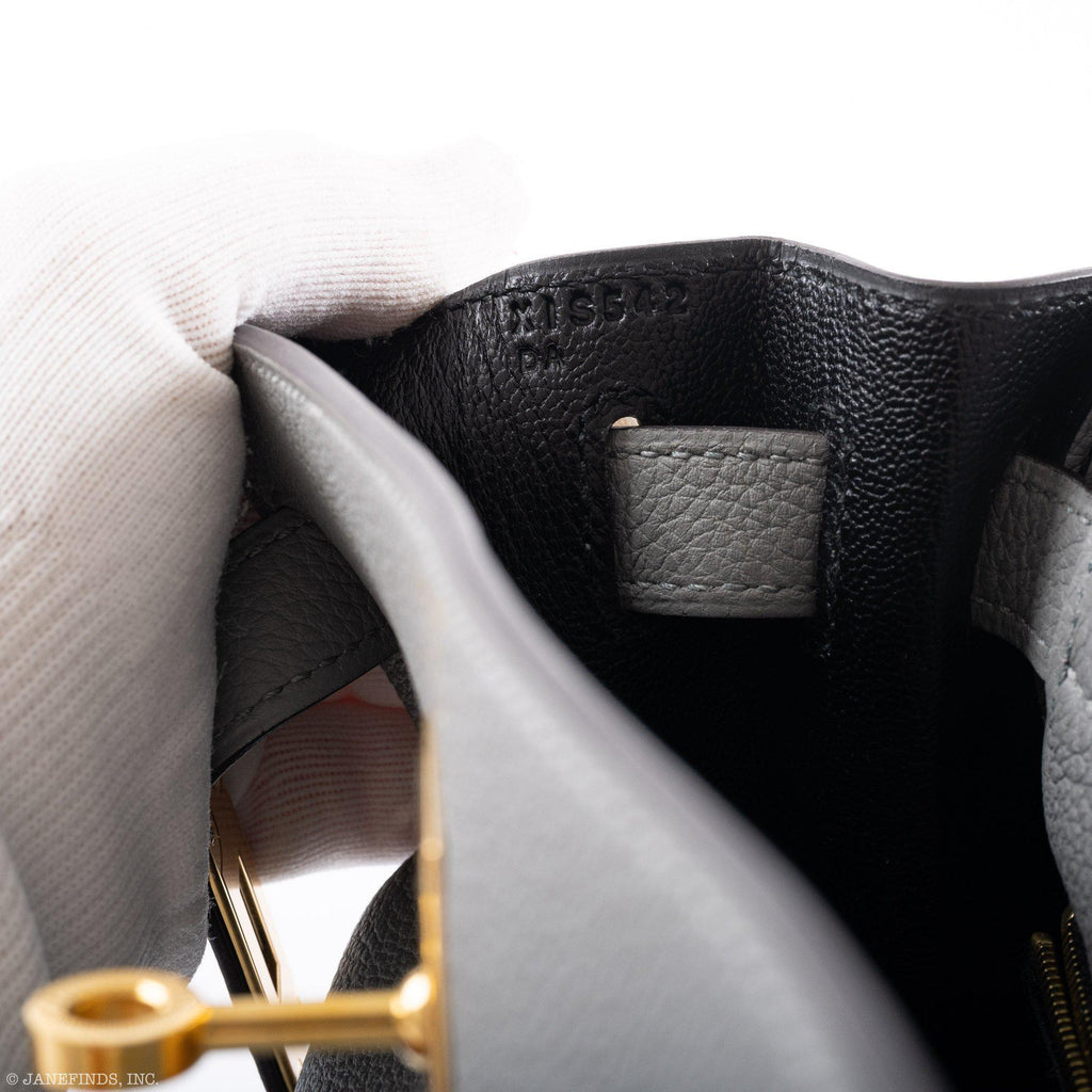 Hermes Kelly 28 HSS Retourne Gris Mouette Togo & Black Interior Gold Palladium Hardware
