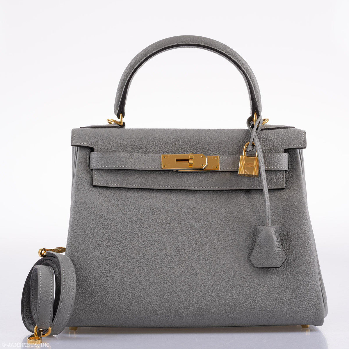 Hermes Kelly 28 HSS Retourne Gris Mouette Togo & Black Interior Gold Palladium Hardware