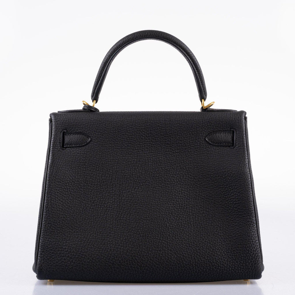 Hermes Kelly 28 Retourne Black Togo with Gold Hardware