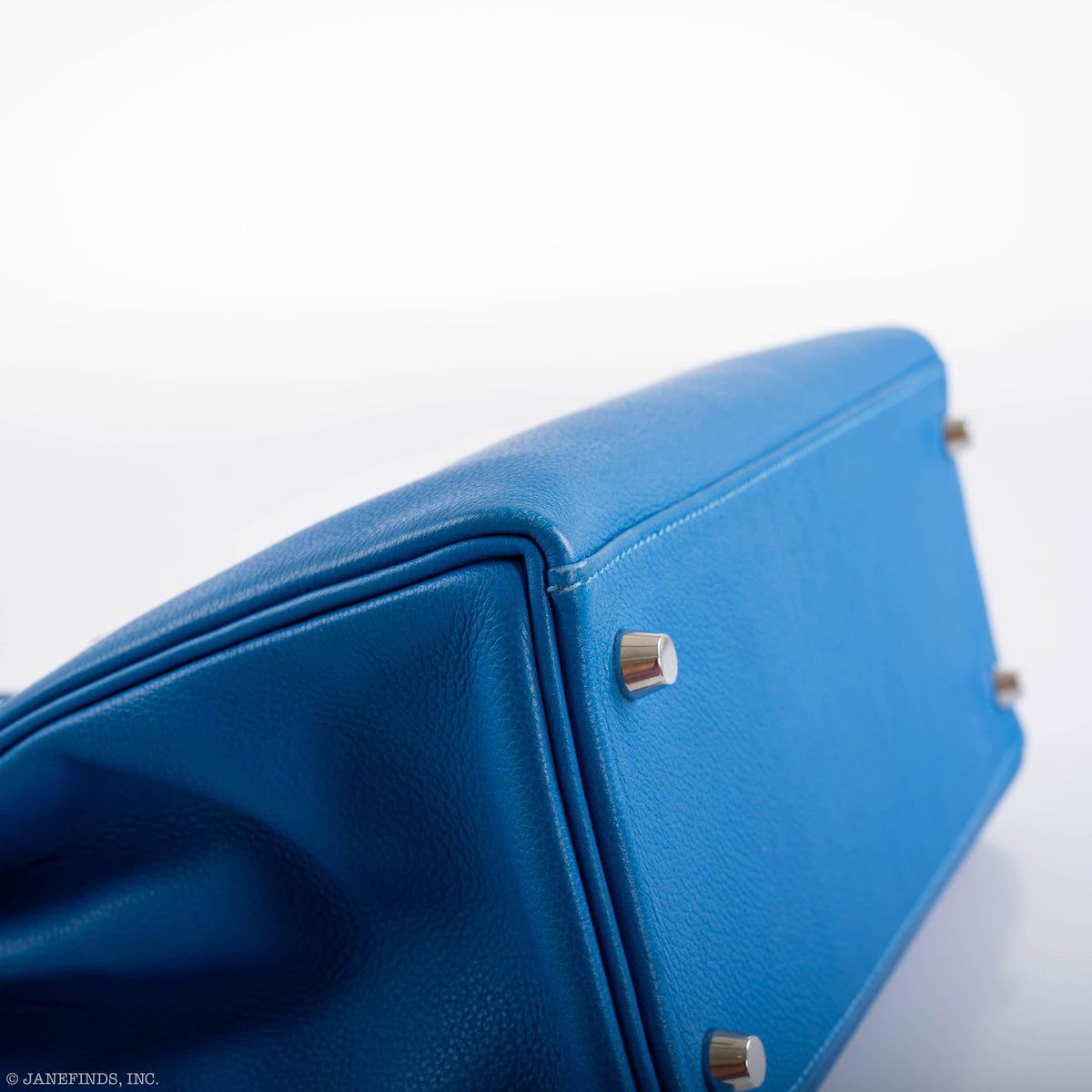 Hermes Kelly 28 Retourne Blue Hydra Evercolor leather Palladium Hardware