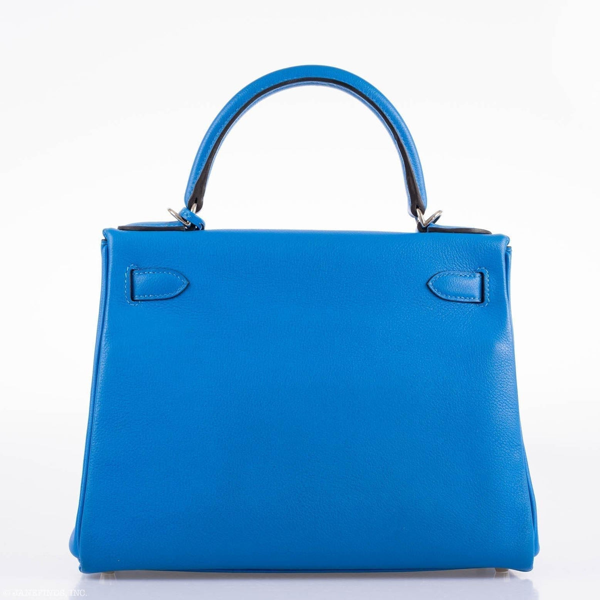 Hermes Kelly 28 Retourne Blue Hydra Evercolor leather Palladium Hardware