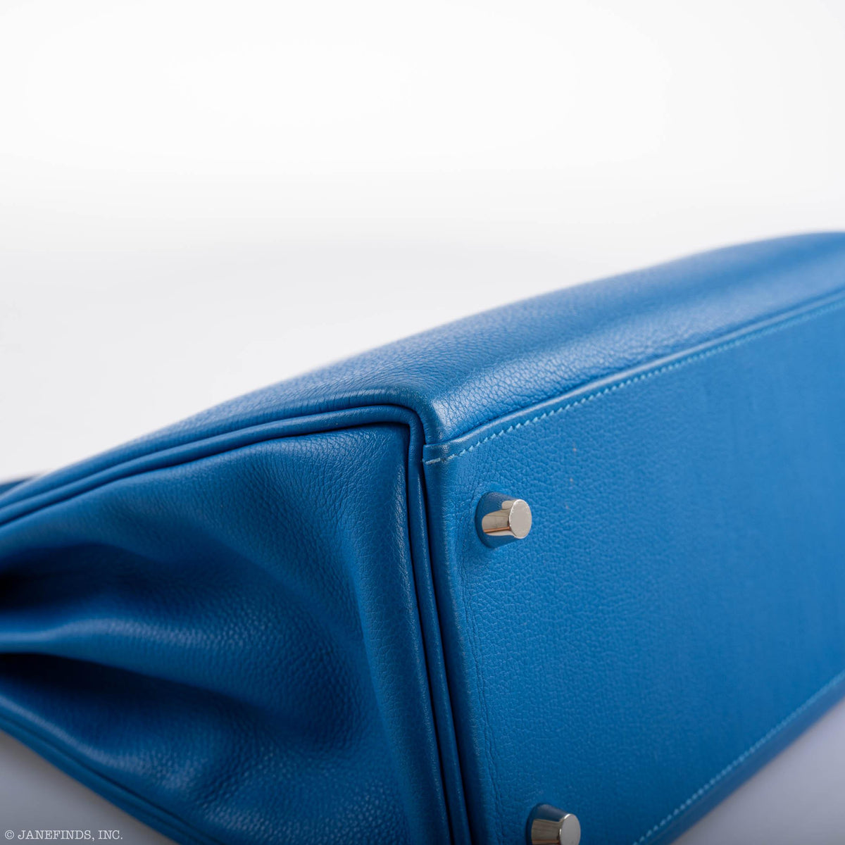 Hermes Kelly 28 Retourne Blue Hydra Evercolor leather Palladium Hardware