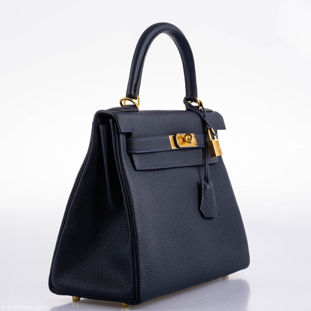 Hermes Kelly 28 Retourne Blue Nuit Togo Gold Hardware