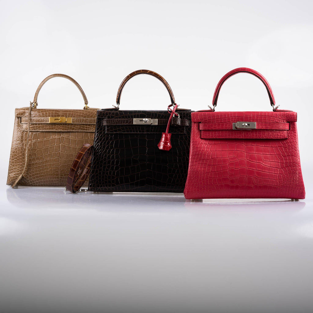 Hermes Kelly 28 Retourne Rose Extreme Matte Alligator with Palladium Hardware