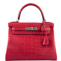 Hermes Kelly 28 Retourne Rose Extreme Matte Alligator with Palladium Hardware