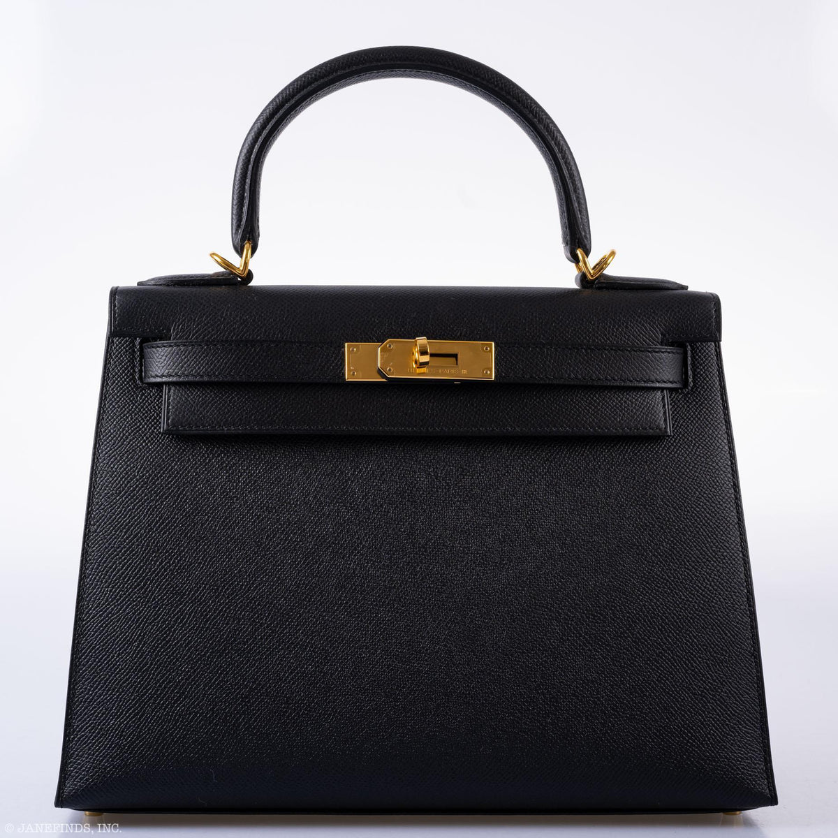 Hermes Kelly 28 Sellier Black Epsom with Gold Hardware