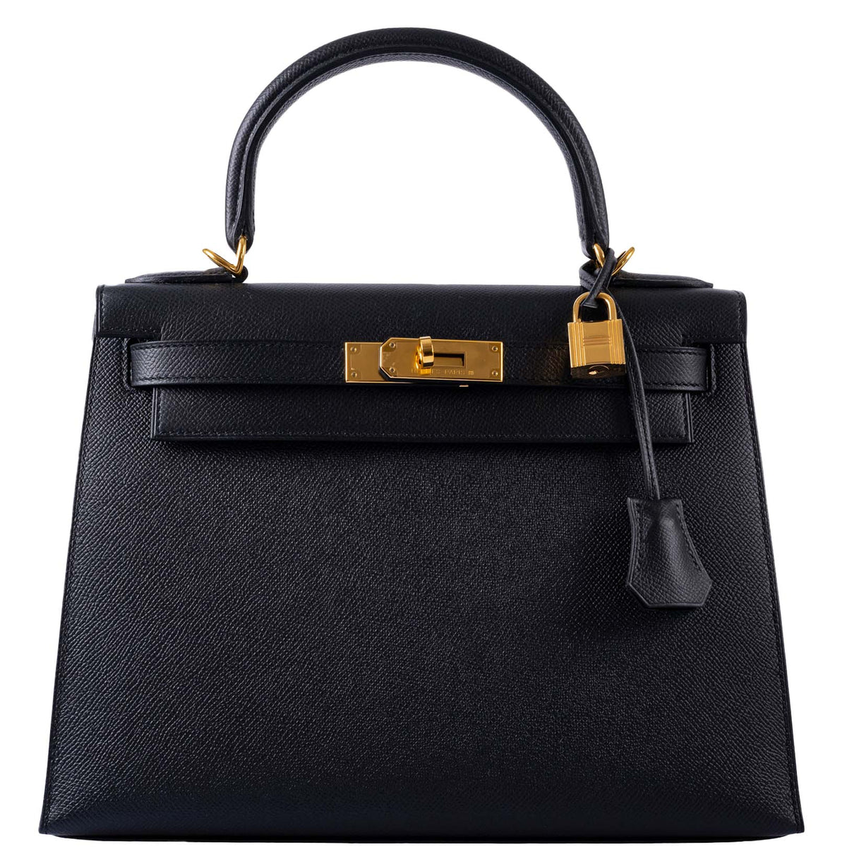 Hermes Kelly 28 Sellier Black Epsom with Gold Hardware