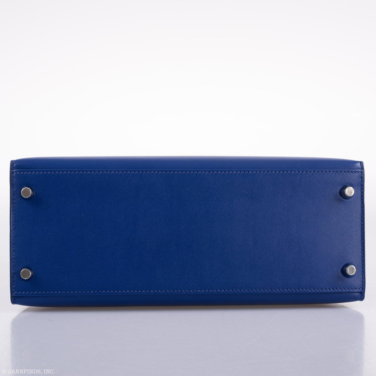 Hermes Kelly 28 Sellier Blue Electric Tadelakt leather Palladium Hardware