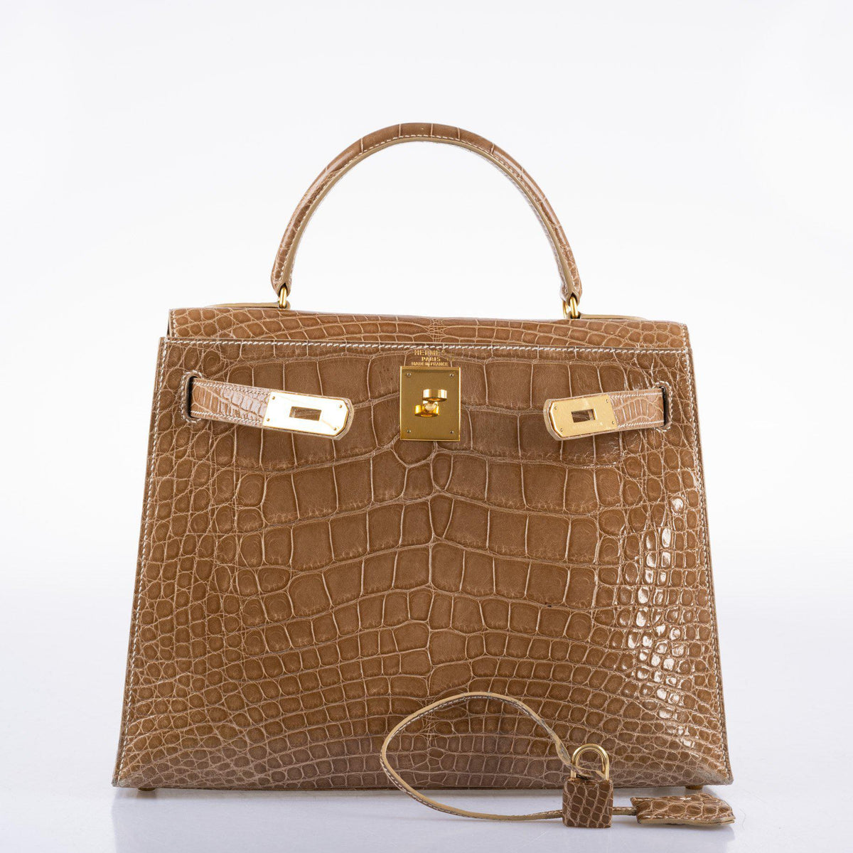 Hermes Kelly 28 Sellier Ficelle Alligator with Gold Hardware