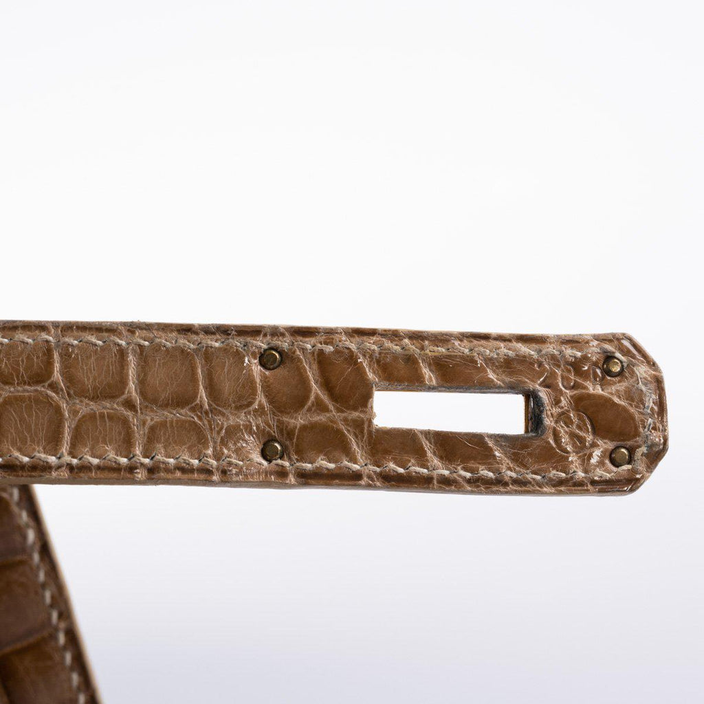 Hermes Kelly 28 Sellier Ficelle Alligator with Gold Hardware