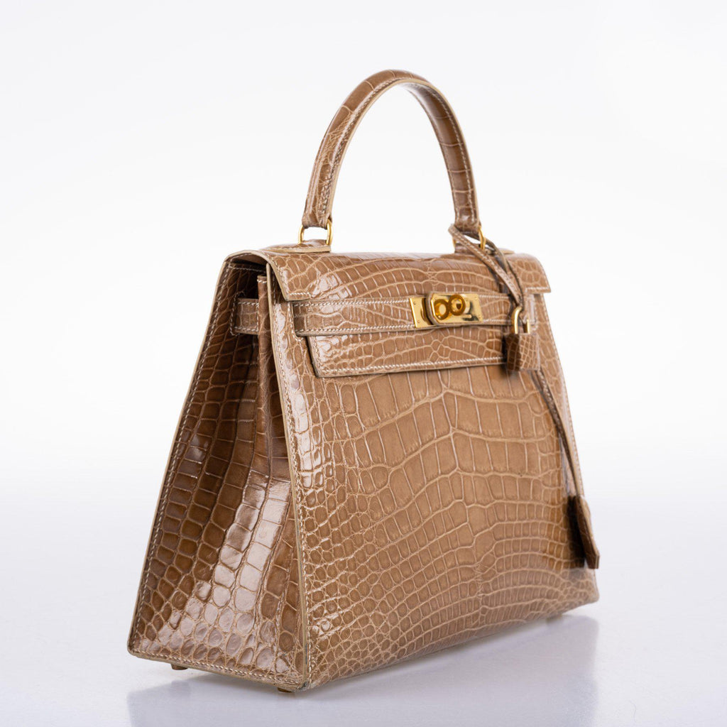 Hermes Kelly 28 Sellier Ficelle Alligator with Gold Hardware