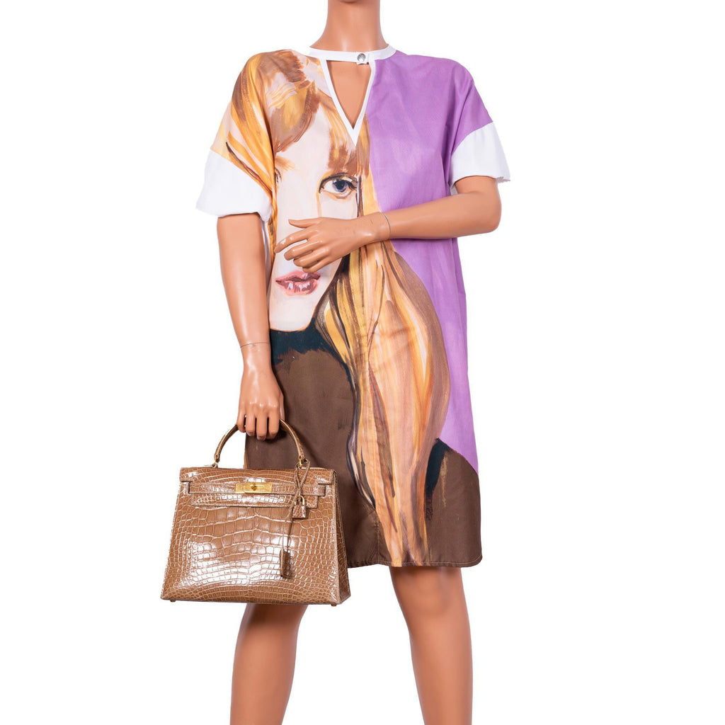 Hermes Kelly 28 Sellier Ficelle Alligator with Gold Hardware