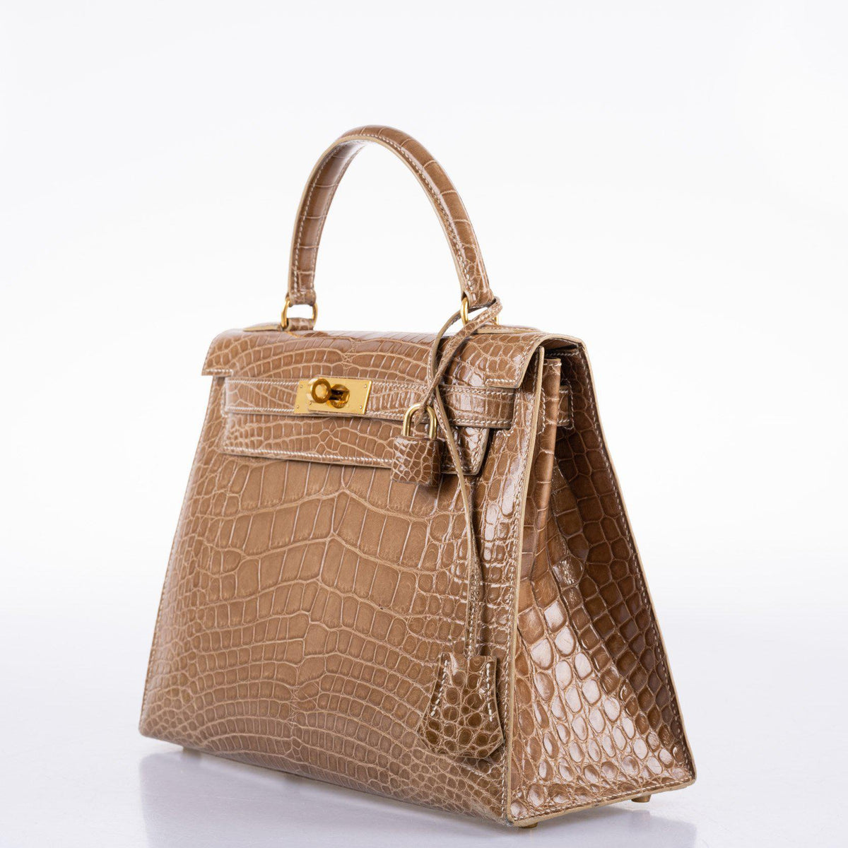 Hermes Kelly 28 Sellier Ficelle Alligator with Gold Hardware