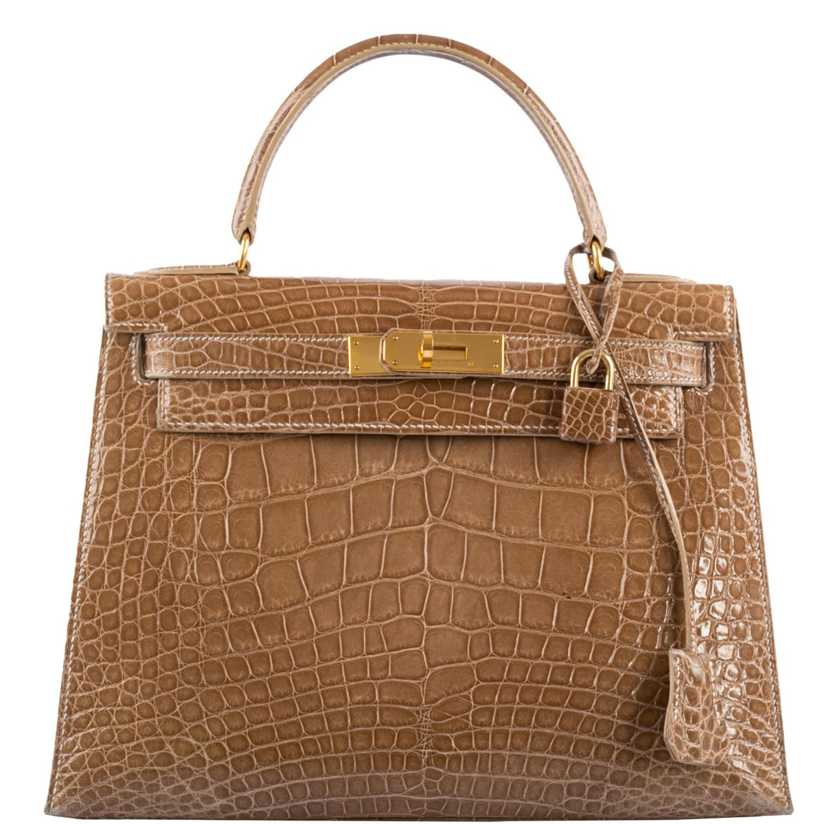 Hermes Kelly 28 Sellier Ficelle Alligator with Gold Hardware