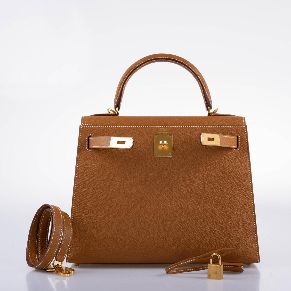 Hermes Kelly 28 Sellier Gold Epsom with Gold Hardware