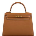 Hermes Kelly 28 Sellier Gold Epsom with Gold Hardware