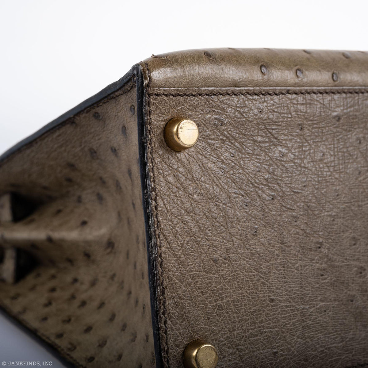 Hermes Kelly 28 Sellier Mousse Ostrich Gold Hardware
