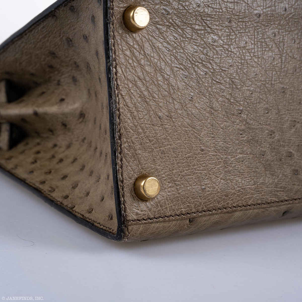 Hermes Kelly 28 Sellier Mousse Ostrich Gold Hardware