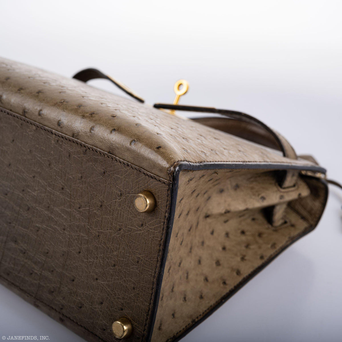 Hermes Kelly 28 Sellier Mousse Ostrich Gold Hardware