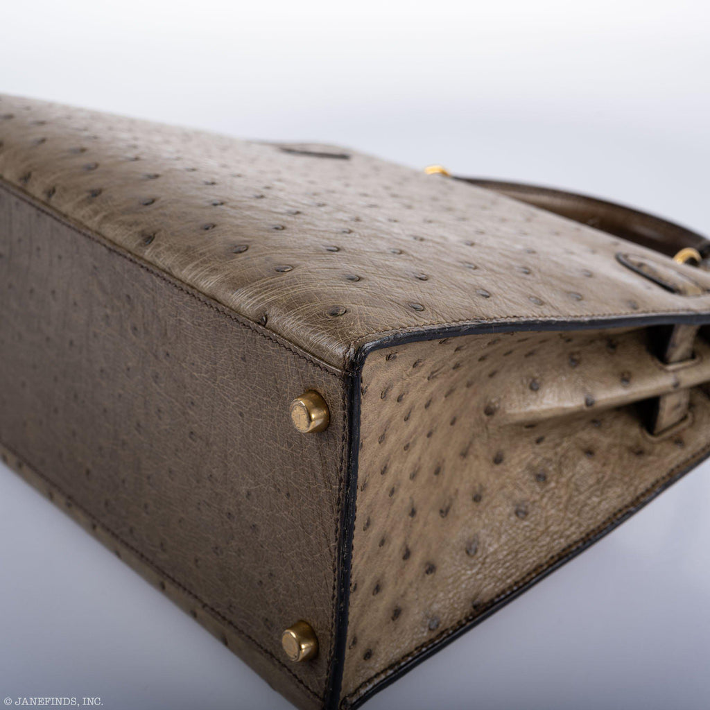 Hermes Kelly 28 Sellier Mousse Ostrich Gold Hardware