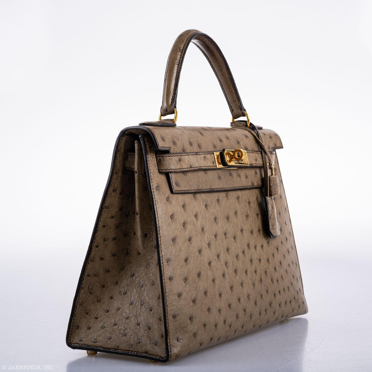 Hermes Kelly 28 Sellier Mousse Ostrich Gold Hardware