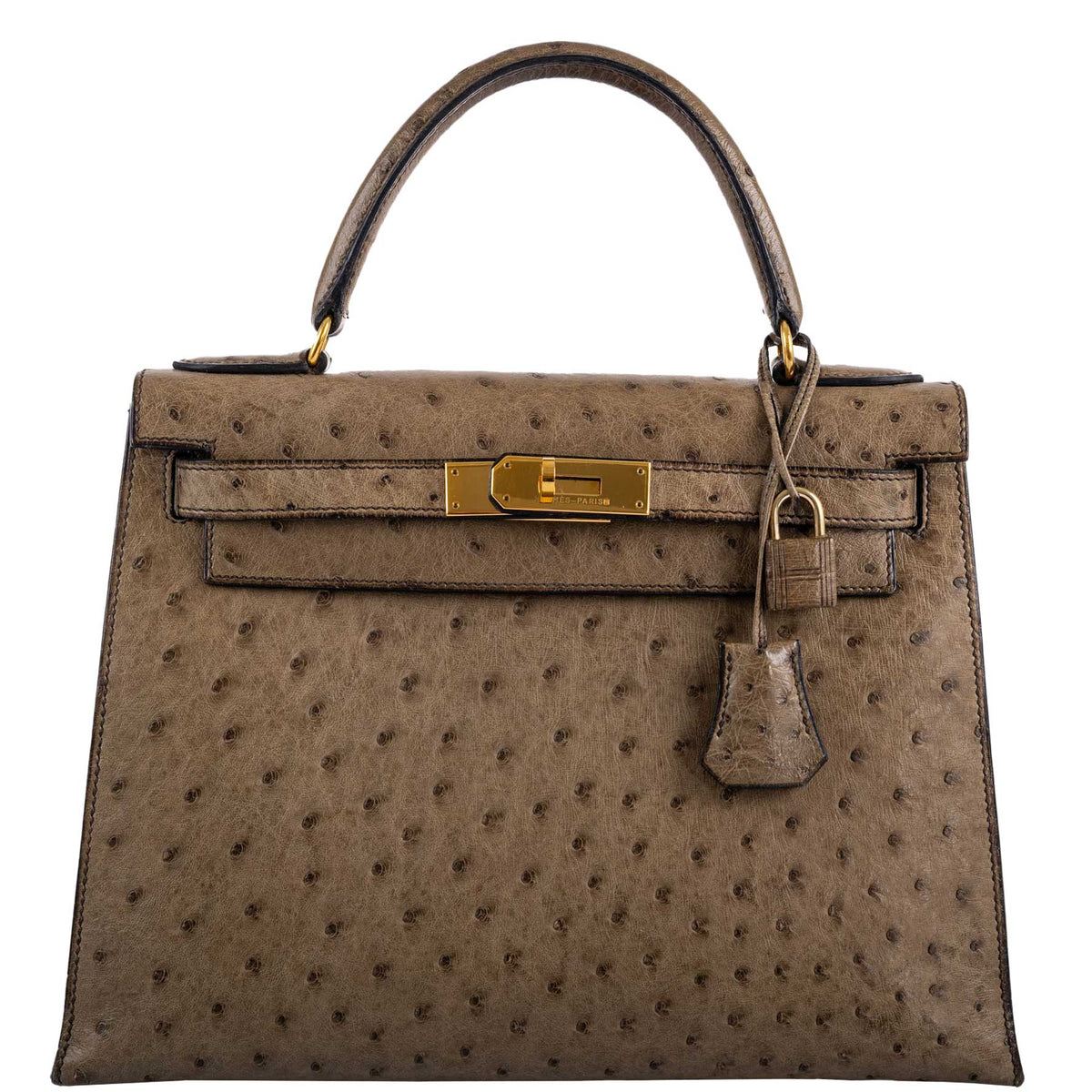 Hermes Kelly 28 Sellier Mousse Ostrich Gold Hardware