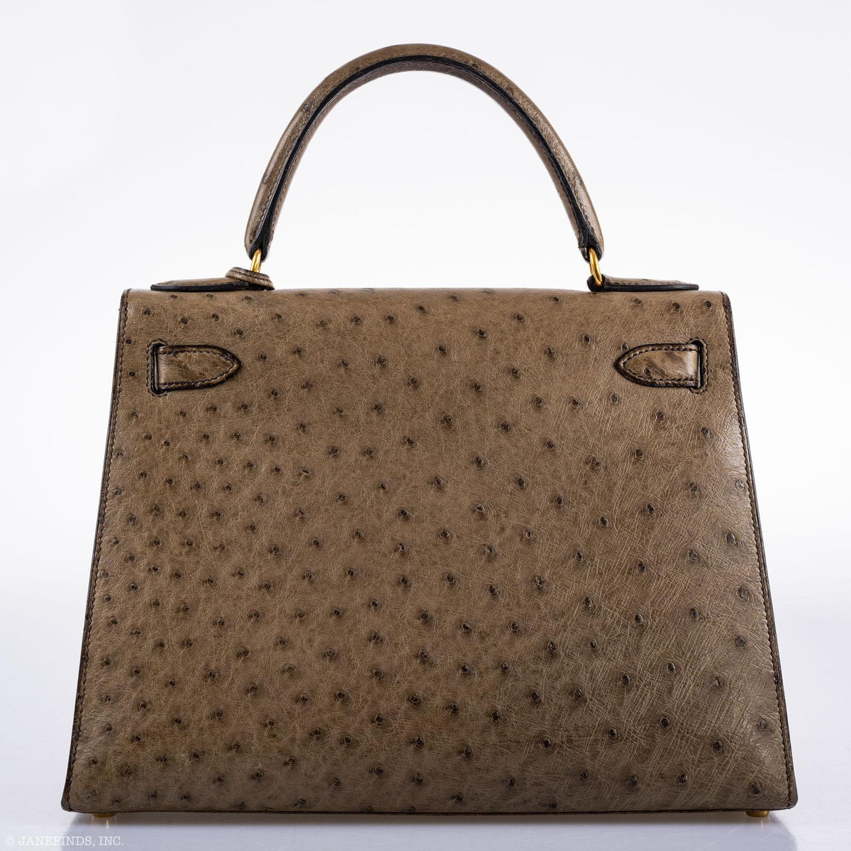 Hermes Kelly 28 Sellier Mousse Ostrich Gold Hardware