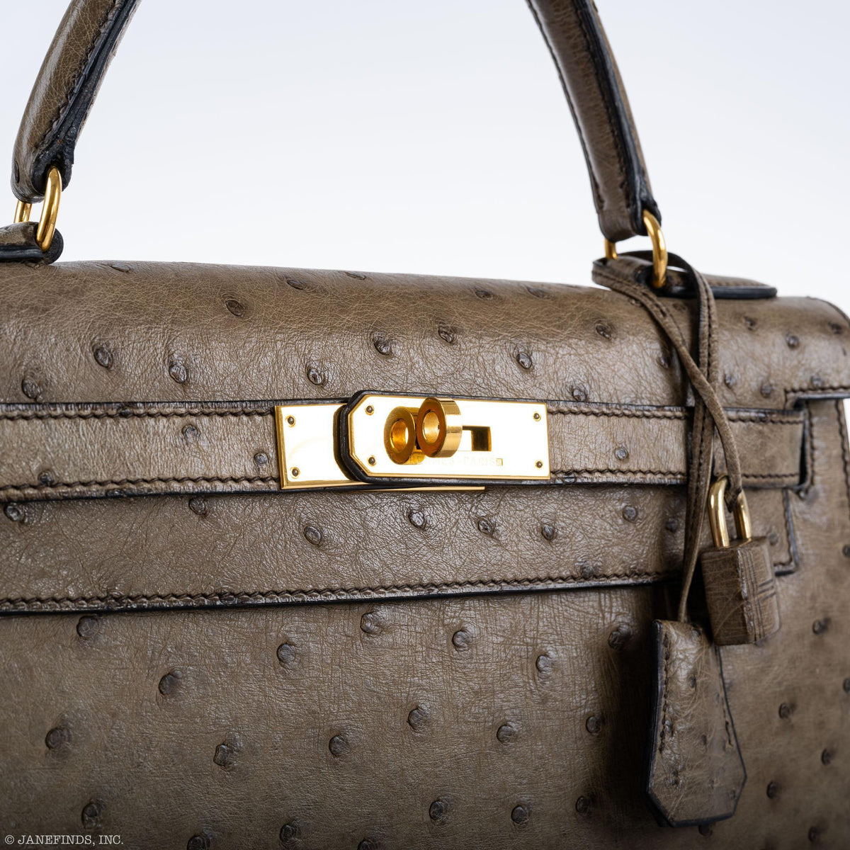 Hermes Kelly 28 Sellier Mousse Ostrich Gold Hardware