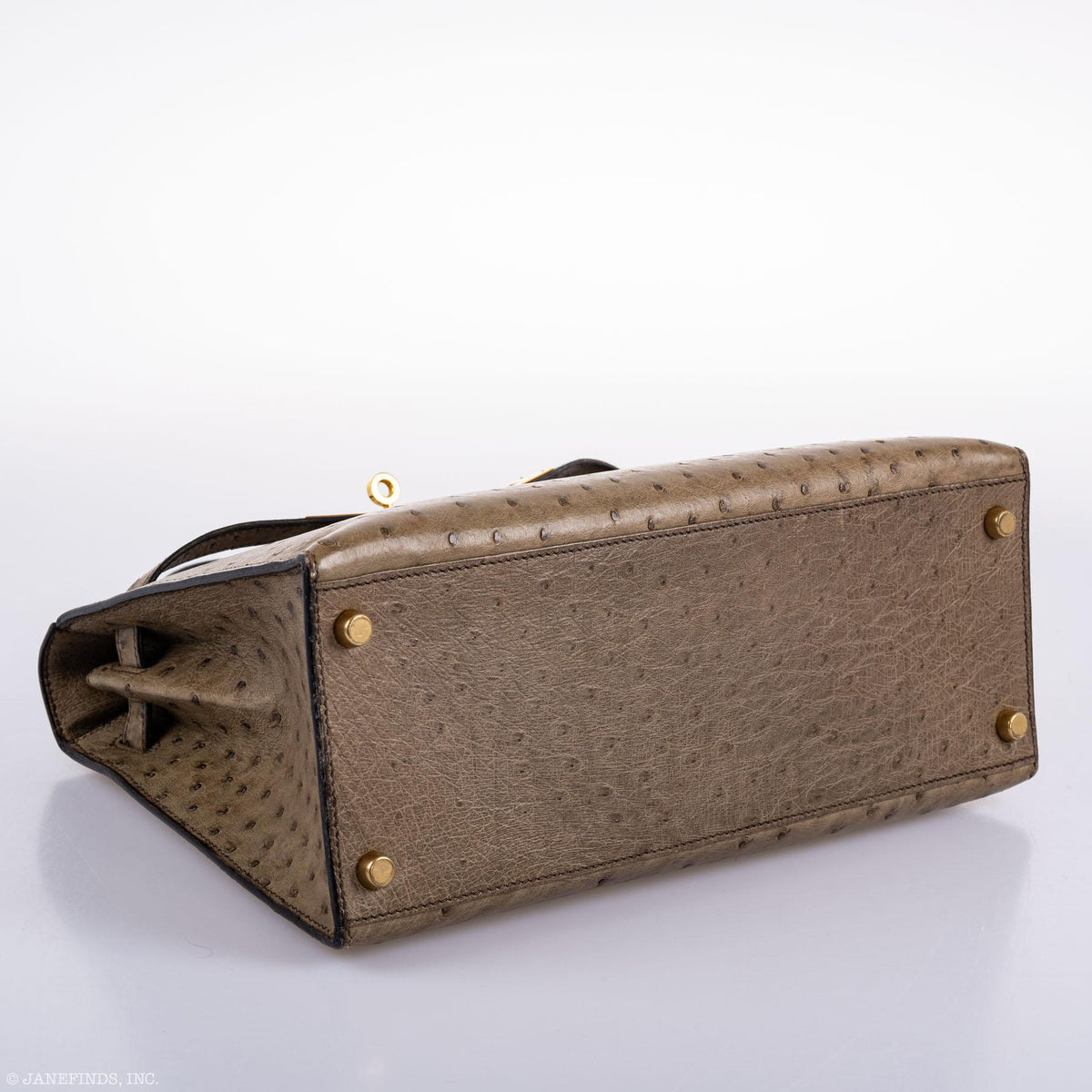 Hermes Kelly 28 Sellier Mousse Ostrich Gold Hardware