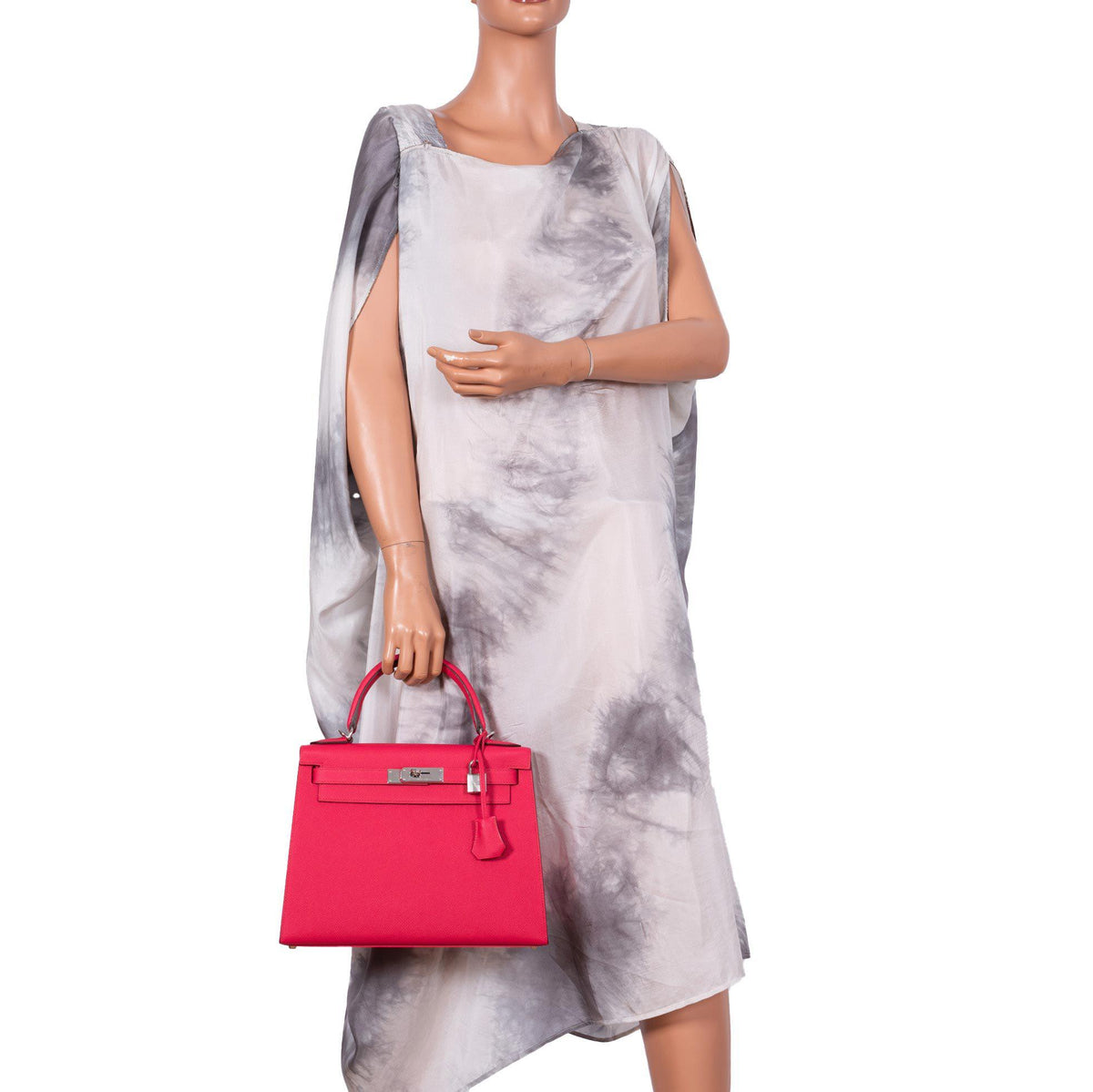 Hermes Kelly 28 Sellier Rose Extreme Epsom leather Palladium Hardware