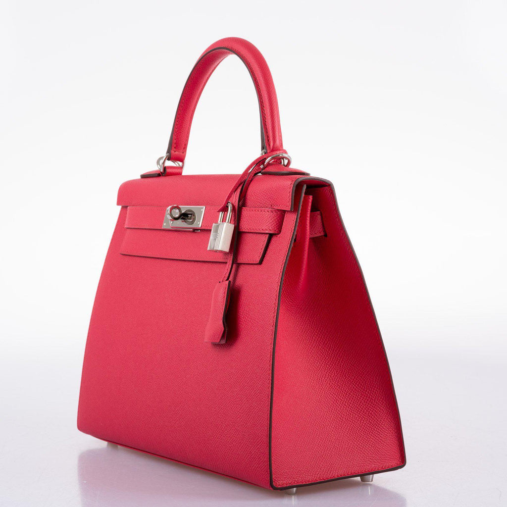 Hermes Kelly 28 Sellier Rose Extreme Epsom leather Palladium Hardware