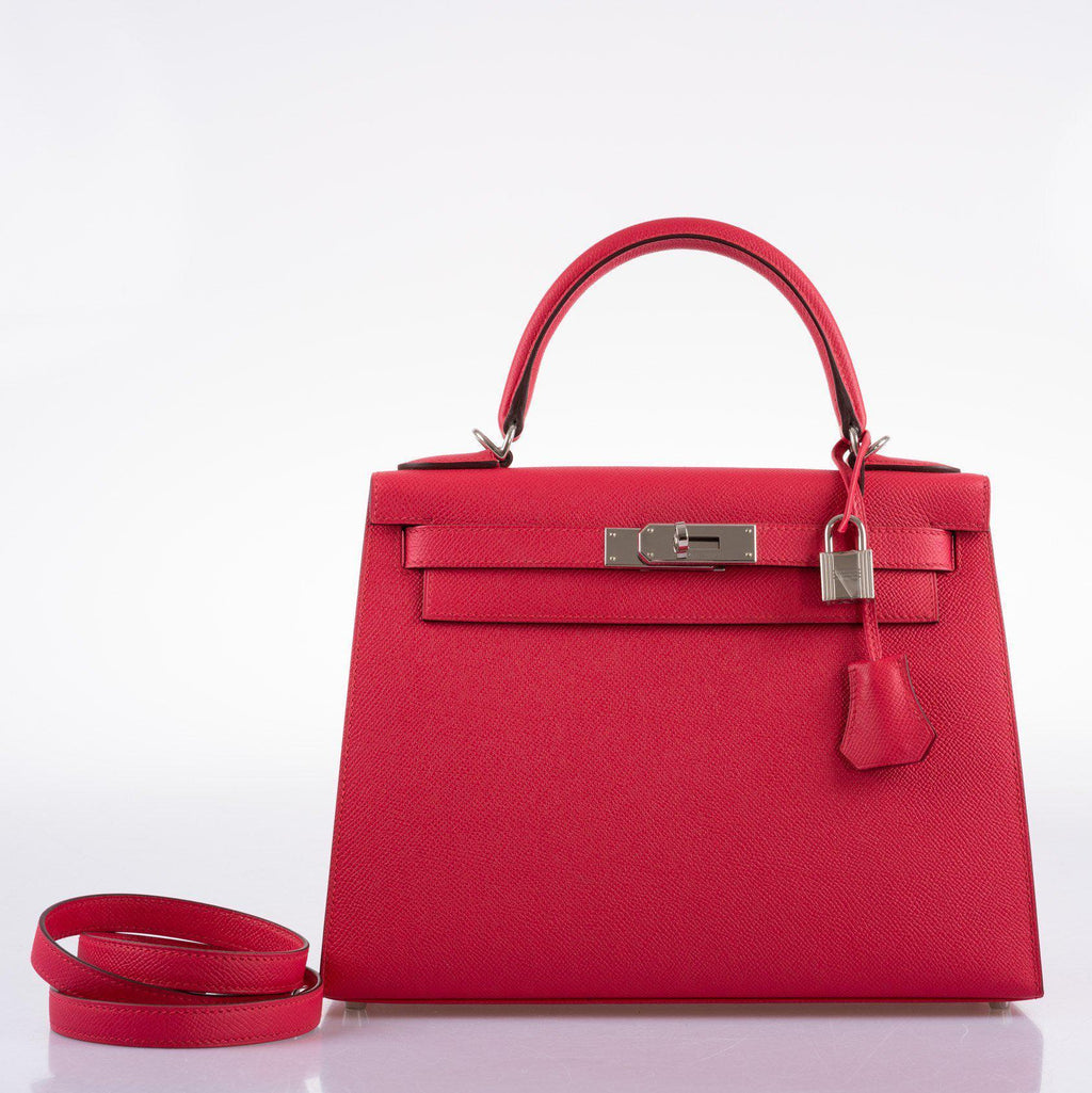 Hermes Kelly 28 Sellier Rose Extreme Epsom leather Palladium Hardware