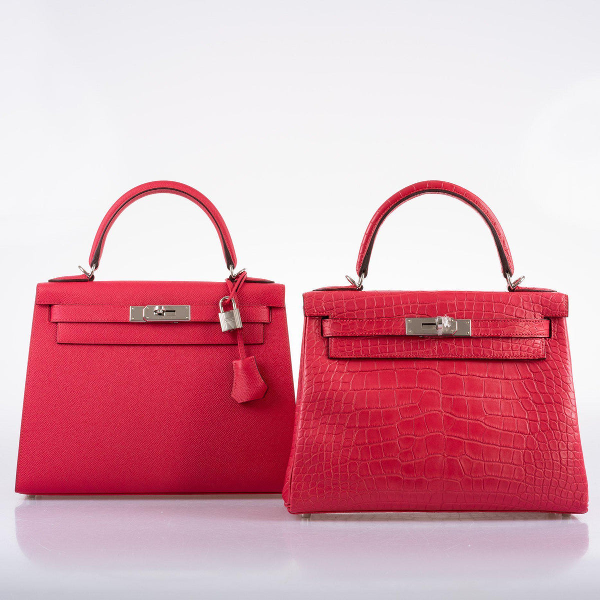 Hermes Kelly 28 Sellier Rose Extreme Epsom leather Palladium Hardware
