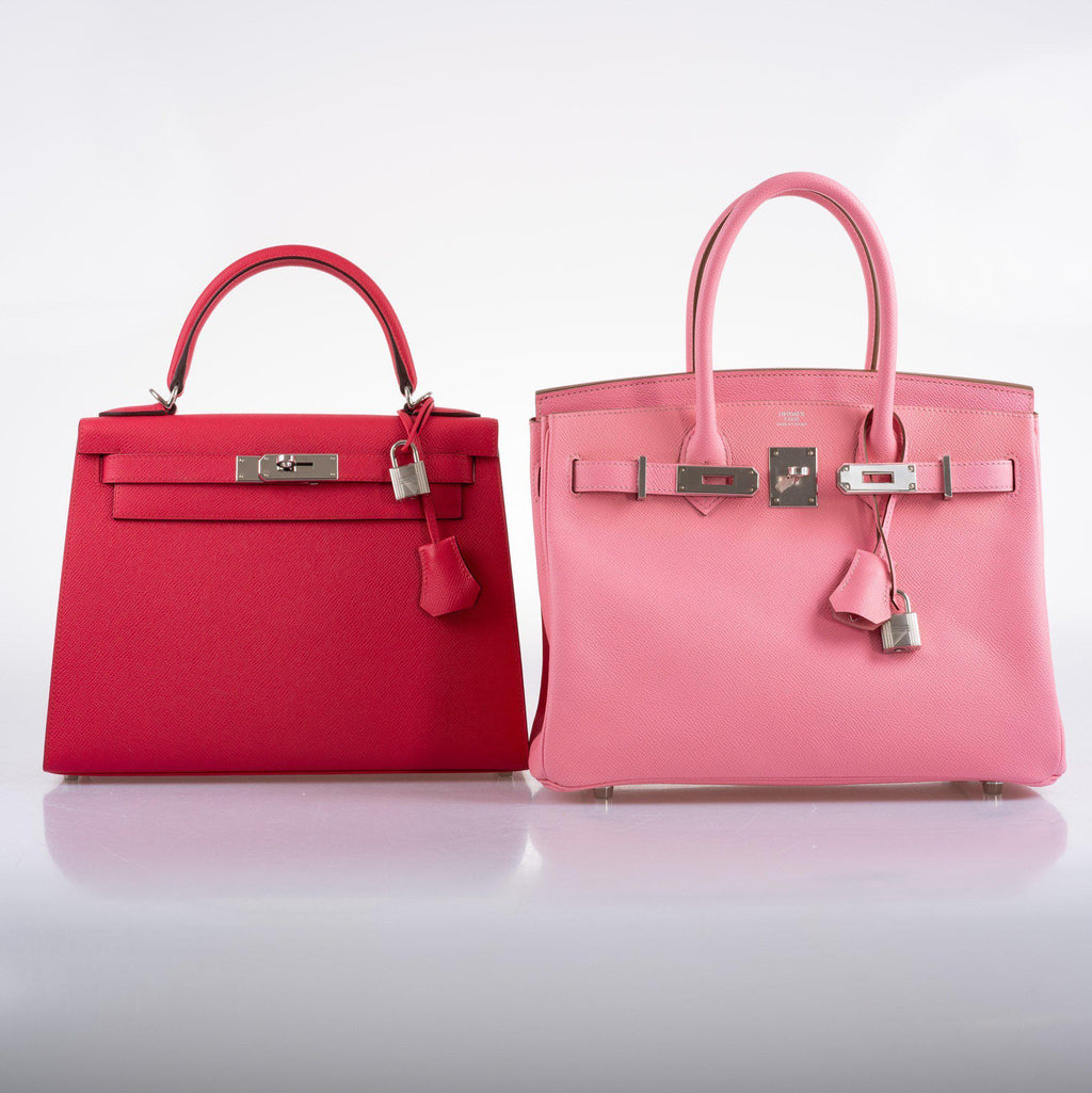 Hermes Kelly 28 Sellier Rose Extreme Epsom leather Palladium Hardware
