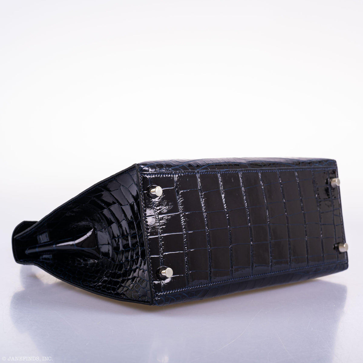 Hermes Kelly 28 Sellier Verso Blue Marine Nilo Crocodile & Rose Scheherazade Palladium Hardware