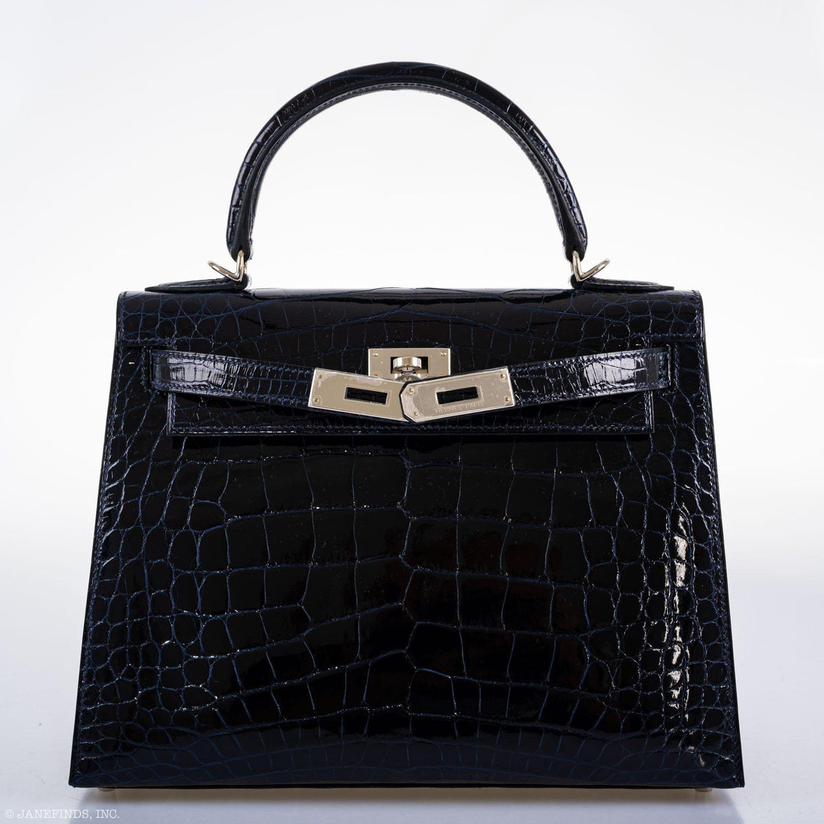 Hermes Kelly 28 Sellier Verso Blue Marine Nilo Crocodile & Rose Scheherazade Palladium Hardware