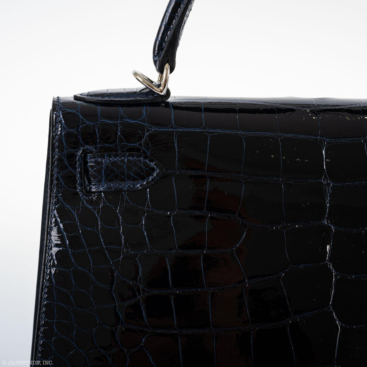 Hermes Kelly 28 Sellier Verso Blue Marine Nilo Crocodile & Rose Scheherazade Palladium Hardware