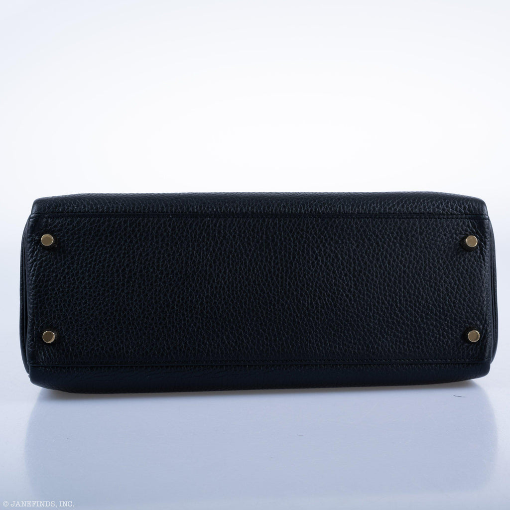 Hermes Kelly 32 Black Togo Gold Hardware