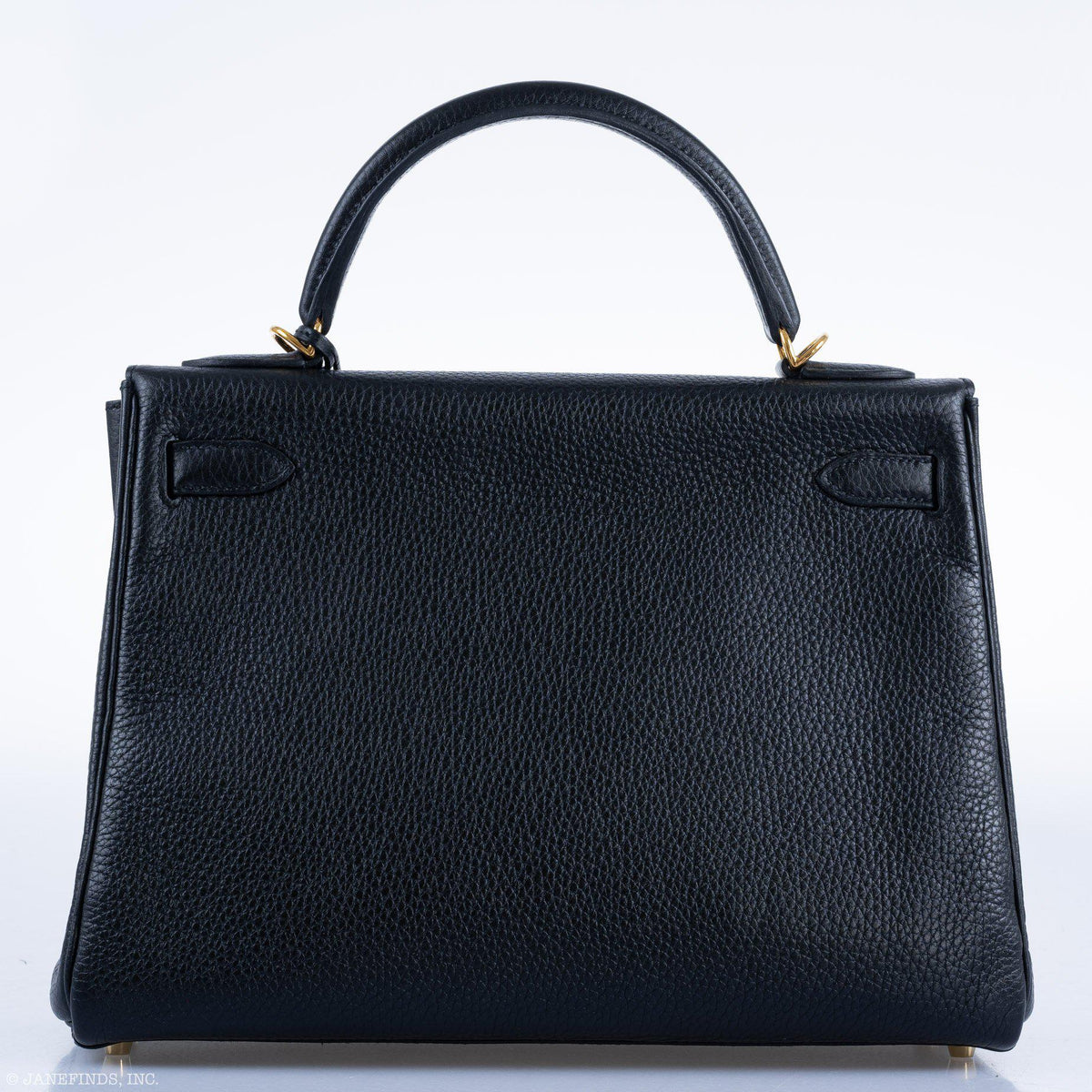 Hermes Kelly 32 Black Togo Gold Hardware