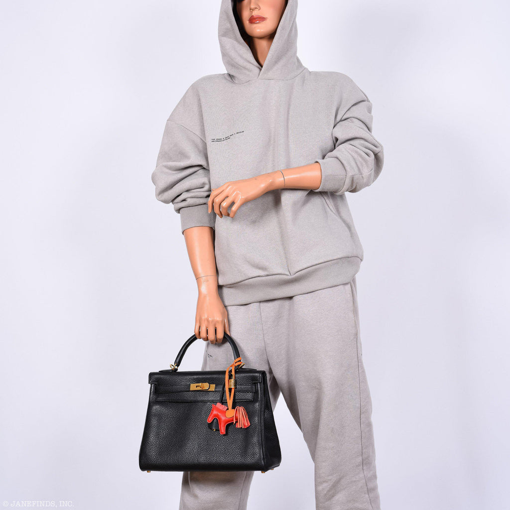 Hermes Kelly 32 Black Togo Gold Hardware