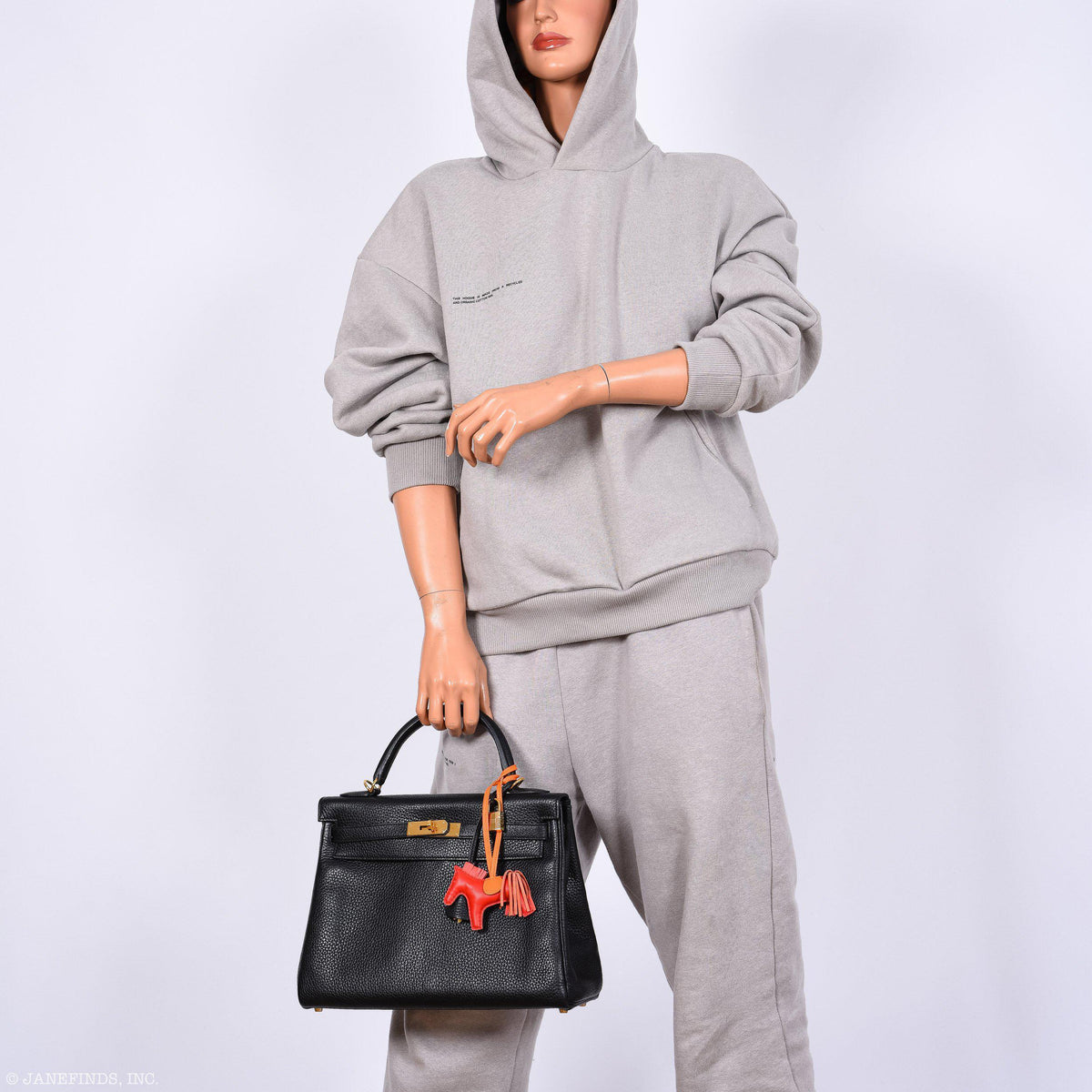 Hermes Kelly 32 Black Togo Gold Hardware