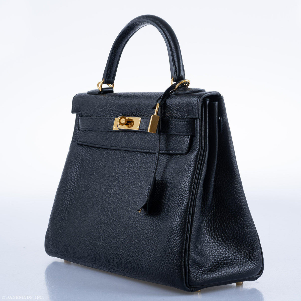 Hermes Kelly 32 Black Togo Gold Hardware