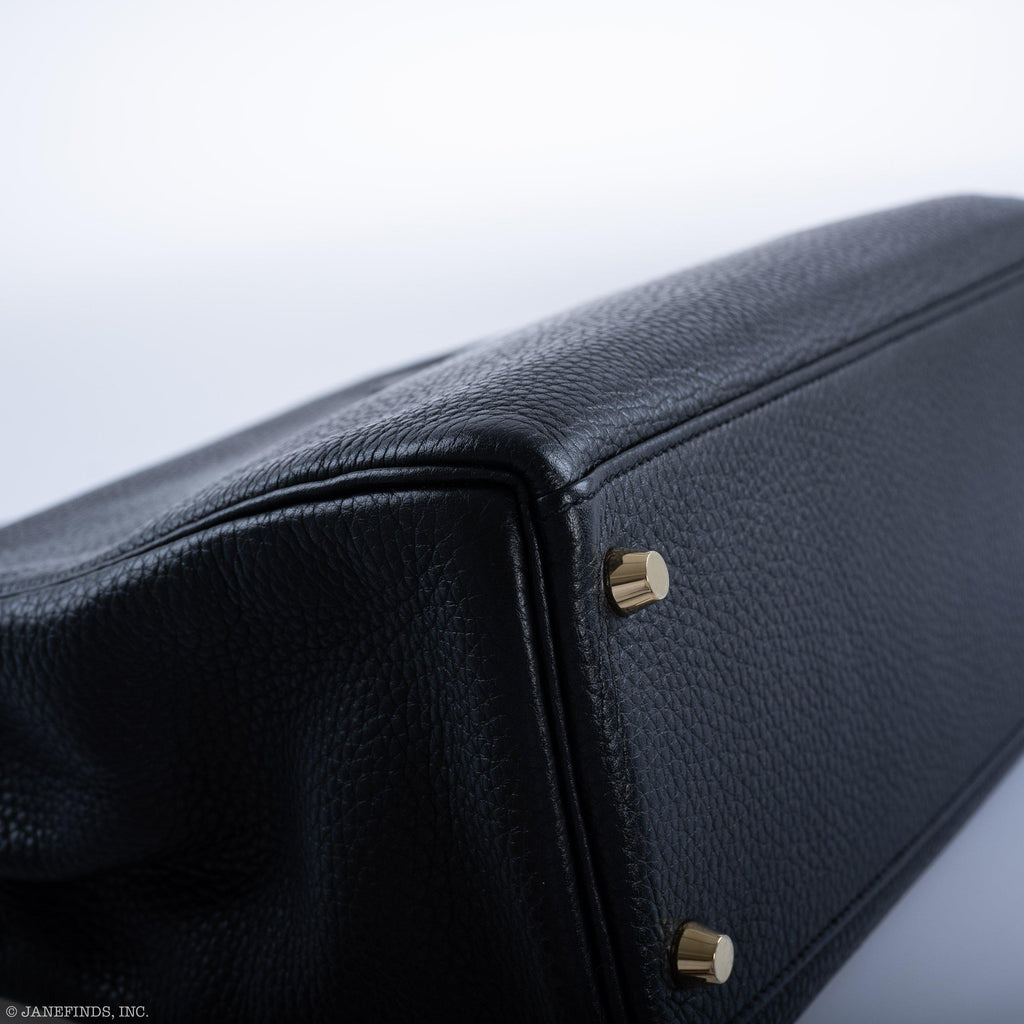 Hermes Kelly 32 Black Togo Gold Hardware